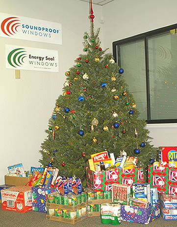 Food donated to the Northern Nevada Food Bank by Soundproof Windows and friends