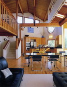 Photo of dining area - all of the windows on the right-hand side will be soundproofed against traffic noise
